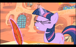 Size: 1024x640 | Tagged: safe, screencap, character:twilight sparkle, episode:owl's well that ends well, g4, my little pony: friendship is magic, vulgar, youtube caption