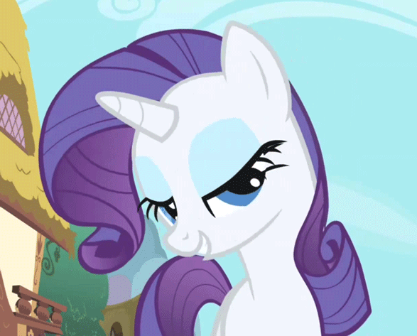Size: 587x473 | Tagged: safe, screencap, character:rarity, episode:the ticket master, g4, my little pony: friendship is magic, animated, bedroom eyes, sexy, solo