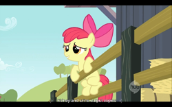 Size: 640x400 | Tagged: safe, screencap, character:apple bloom, episode:the last roundup, g4, my little pony: friendship is magic, youtube caption