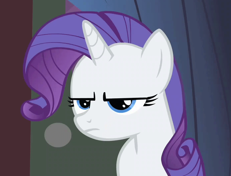 Size: 801x611 | Tagged: safe, screencap, character:rarity, episode:over a barrel, g4, my little pony: friendship is magic, animated, reaction image, unamused