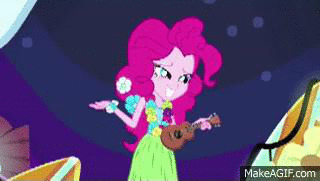 Size: 320x181 | Tagged: safe, screencap, character:applejack, character:rainbow dash, episode:shake your tail, equestria girls:rainbow rocks, g4, my little pony:equestria girls, animated, balloon, blowing, makeagif.com, sports, whistle, whistle necklace