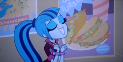 Size: 1826x922 | Tagged: safe, screencap, character:sonata dusk, equestria girls:rainbow rocks, g4, my little pony:equestria girls, cute, sonatabetes, sonataco, taco, tacogasm, that siren sure does love tacos