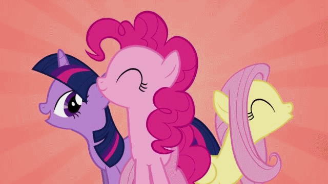Size: 640x360 | Tagged: safe, artist:princeterra, screencap, character:fluttershy, character:pinkie pie, character:twilight sparkle, episode:party of one, g4, my little pony: friendship is magic, animated, dancing, trio