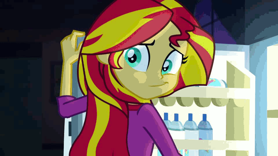 Size: 960x540 | Tagged: safe, screencap, character:boulder, character:maud pie, character:sunset shimmer, equestria girls:rainbow rocks, g4, my little pony:equestria girls, animated, boulder was hungry, sunset screamer