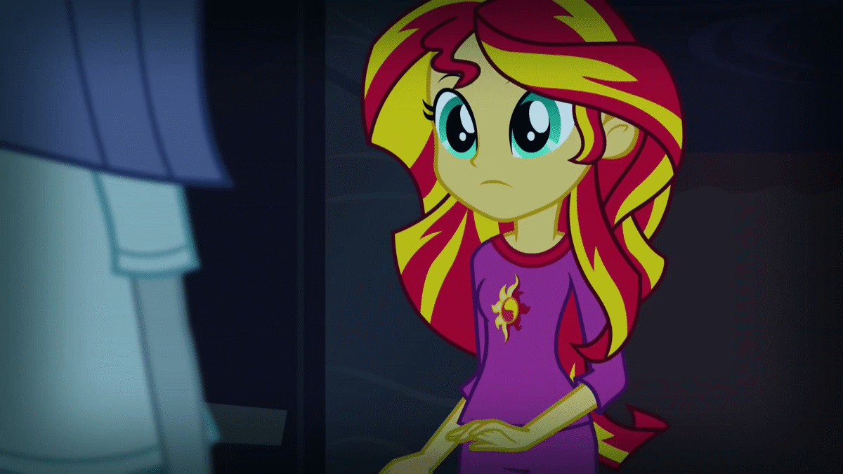 Size: 1200x675 | Tagged: safe, screencap, character:maud pie, character:sunset shimmer, equestria girls:rainbow rocks, g4, my little pony:equestria girls, animated, shock, sunset screamer