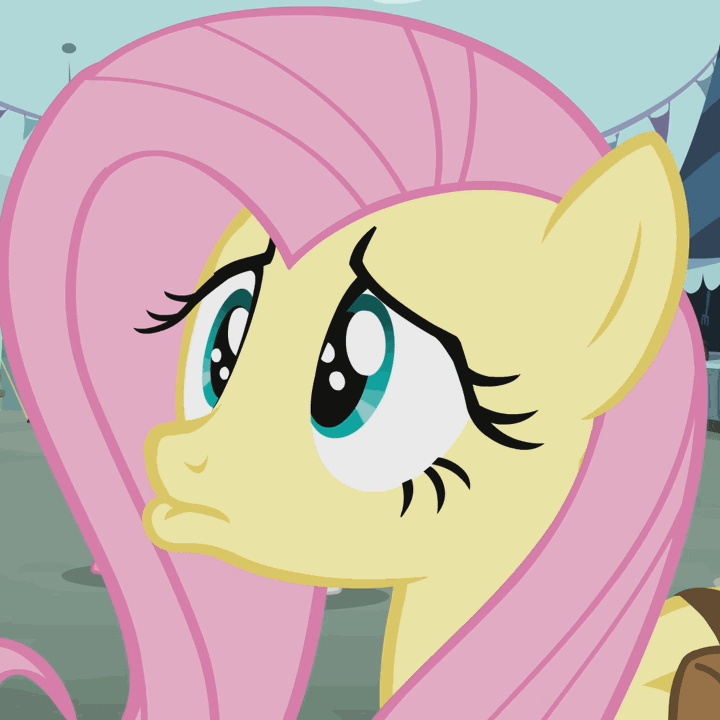 Size: 720x720 | Tagged: safe, screencap, character:fluttershy, episode:putting your hoof down, g4, my little pony: friendship is magic, animated, cute, eye shimmer, sad, shyabetes