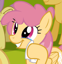 Size: 662x678 | Tagged: safe, screencap, character:dizzy twister, character:orange swirl, species:pegasus, species:pony, episode:hurricane fluttershy, g4, my little pony: friendship is magic, background pony, cropped, crying, cute, dizzybetes, handkerchief, solo focus, tears of joy, tissue, wiping
