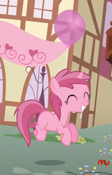 Size: 551x855 | Tagged: safe, screencap, character:ruby pinch, episode:pinkie pride, g4, my little pony: friendship is magic, background pony, cute, filly, happy, jumping, pinchybetes, solo