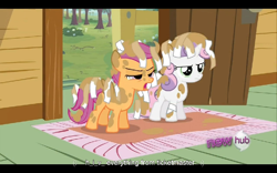 Size: 960x600 | Tagged: safe, screencap, character:scootaloo, character:sweetie belle, species:pegasus, species:pony, episode:ponyville confidential, g4, my little pony: friendship is magic, youtube caption
