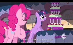 Size: 960x600 | Tagged: safe, screencap, character:pinkie pie, episode:mmmystery on the friendship express, g4, my little pony: friendship is magic, youtube caption