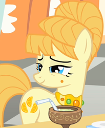 Size: 442x539 | Tagged: safe, screencap, character:aunt orange, species:earth pony, species:pony, episode:the cutie mark chronicles, g4, my little pony: friendship is magic, drink, female, mare, solo
