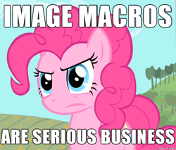 Size: 610x520 | Tagged: safe, screencap, character:pinkie pie, image macro, meme, serious business