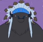 Size: 183x179 | Tagged: safe, screencap, character:chief thunderhooves, species:buffalo, episode:over a barrel, g4, my little pony: friendship is magic, cropped, feather, male, picture for breezies, solo