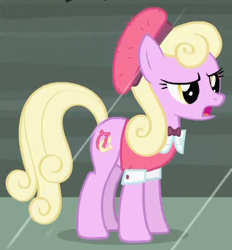 Size: 316x340 | Tagged: safe, screencap, character:luckette, episode:rarity takes manehattan, g4, my little pony: friendship is magic, clothing, hat, solo