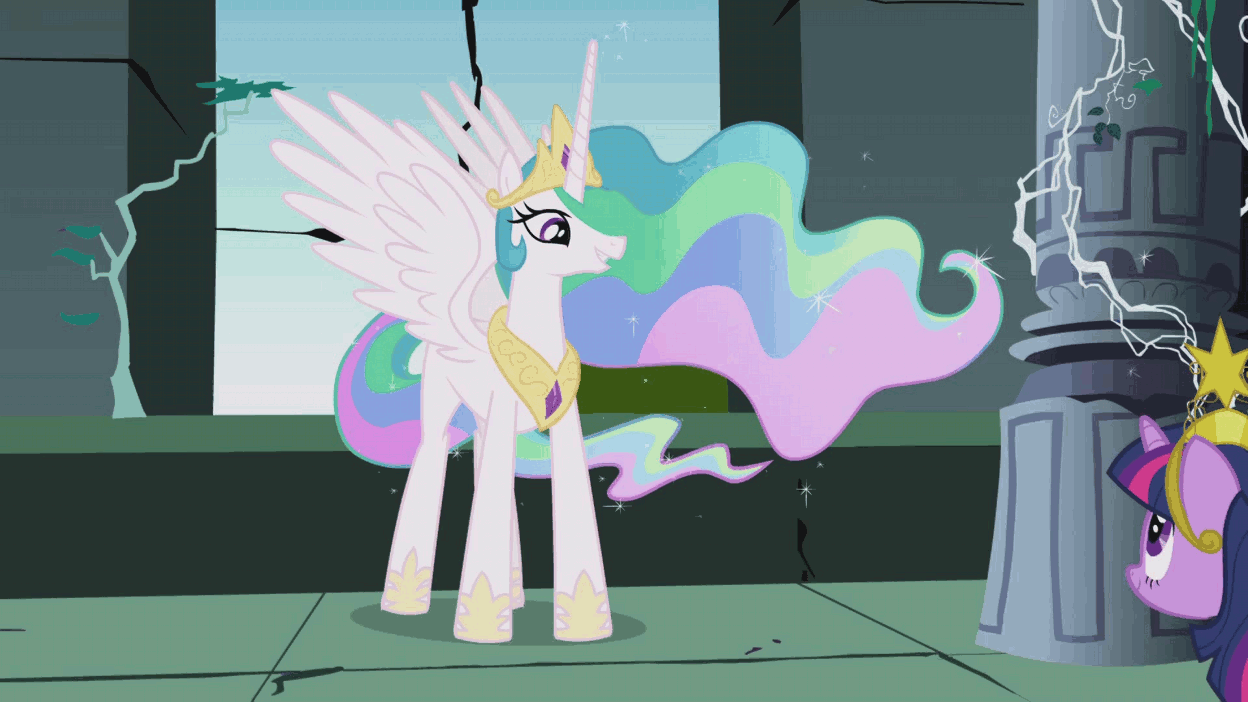 Size: 1248x702 | Tagged: safe, screencap, character:princess celestia, character:twilight sparkle, character:twilight sparkle (unicorn), species:alicorn, species:pony, species:unicorn, episode:friendship is magic, g4, my little pony: friendship is magic, affection, animated, behaving like a cat, big crown thingy, castle of the royal pony sisters, crown, cute, dawwww, duo, element of magic, elements of harmony, eyes closed, happy, heartwarming, horses doing horse things, hug, jewelry, momlestia, neck hug, nuzzling, regalia, smiling, spread wings, stretching, sweet dreams fuel, twiabetes, twilight cat, wings