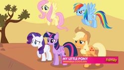 Size: 2048x1152 | Tagged: safe, screencap, character:applejack, character:fluttershy, character:rainbow dash, character:rarity, character:twilight sparkle, character:twilight sparkle (alicorn), species:alicorn, species:pony, fake, fake screencap, female, i can't believe it's not hasbro studios, mare