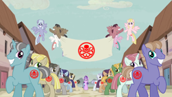 Size: 900x506 | Tagged: safe, screencap, character:starlight glimmer, episode:the cutie map, g4, my little pony: friendship is magic, equal town banner, equal town banner meme, exploitable, exploitable meme, hail hydra, in our town, marvel, marvel cinematic universe, meme