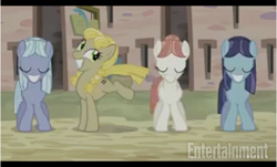 Size: 614x370 | Tagged: safe, screencap, character:offbeat, episode:the cutie map, g4, my little pony: friendship is magic, dancing, equal cutie mark, in our town
