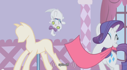 Size: 640x355 | Tagged: safe, screencap, character:opalescence, character:rarity, spinoff, youtube caption