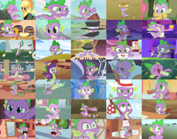 Size: 3197x2520 | Tagged: safe, artist:fred321123, screencap, character:amethyst star, character:applejack, character:bon bon, character:cloud kicker, character:coco crusoe, character:linky, character:minuette, character:peewee, character:pokey pierce, character:princess cadance, character:rainbowshine, character:rarity, character:shoeshine, character:sparkler, character:spike, character:sweetie drops, collage, peewee