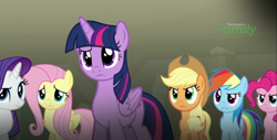 Size: 1366x695 | Tagged: safe, screencap, character:applejack, character:fluttershy, character:pinkie pie, character:rainbow dash, character:rarity, character:twilight sparkle, character:twilight sparkle (alicorn), species:alicorn, species:pony, episode:the cutie map, g4, my little pony: friendship is magic, female, mane six, mare