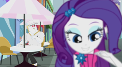 Size: 1265x697 | Tagged: safe, screencap, character:bulk biceps, character:rarity, episode:life is a runway, g4, my little pony:equestria girls, clothing, female, male