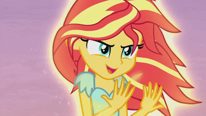 Size: 682x385 | Tagged: safe, screencap, character:sunset shimmer, episode:my past is not today, equestria girls:rainbow rocks, g4, my little pony:equestria girls, animated, badass, fiery shimmer, fiery wings, fire, fire hair, glow, happy, it begins, mane of fire, solo, sunset phoenix, transformation, youtube link