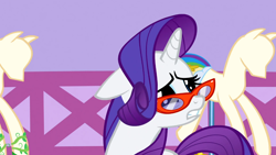 Size: 1366x768 | Tagged: safe, screencap, character:rarity, species:pony, species:unicorn, episode:canterlot boutique, episode:suited for success, g4, my little pony: friendship is magic, female, glasses, mare, solo