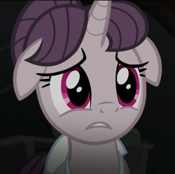 Size: 1085x1079 | Tagged: safe, screencap, character:sugar belle, species:pony, species:unicorn, episode:the cutie map, g4, my little pony: friendship is magic, female, floppy ears, mare, reaction image, sad, solo