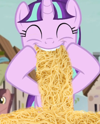 Size: 374x462 | Tagged: safe, screencap, character:starlight glimmer, episode:the cutie map, g4, my little pony: friendship is magic, image macro, meme, solo, spaghetti