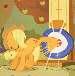 Size: 245x248 | Tagged: safe, screencap, character:applejack, episode:fall weather friends, g4, my little pony: friendship is magic, animated, cropped, high striker, kicking, solo