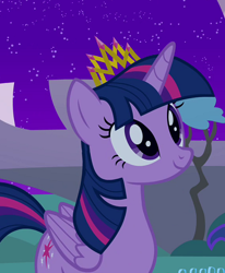 Size: 410x498 | Tagged: safe, screencap, character:twilight sparkle, character:twilight sparkle (alicorn), species:alicorn, species:pony, episode:princess twilight sparkle, g4, my little pony: friendship is magic, crown, female, mare, new crown, smiling, solo