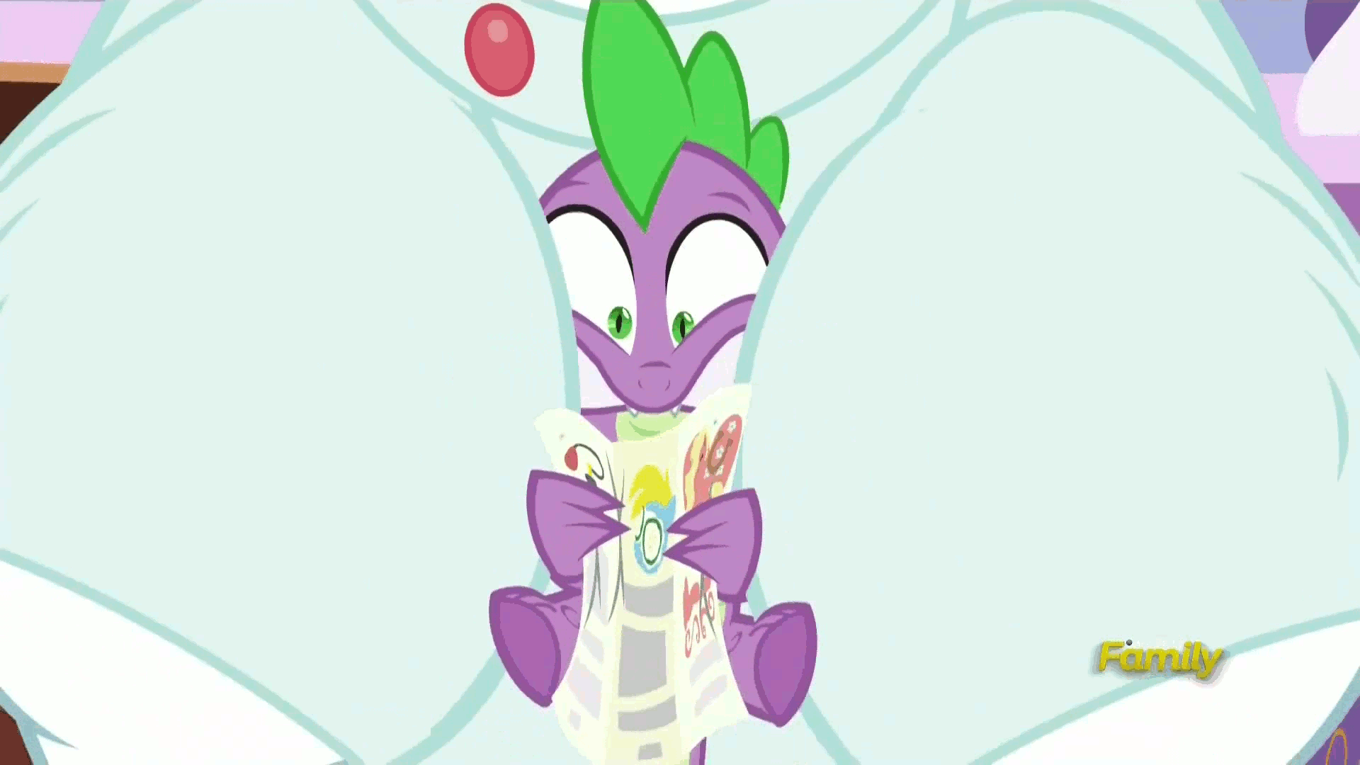 Size: 1920x1080 | Tagged: safe, screencap, character:bulk biceps, character:spike, episode:castle sweet castle, g4, my little pony: friendship is magic, animated, discovery family logo, squished