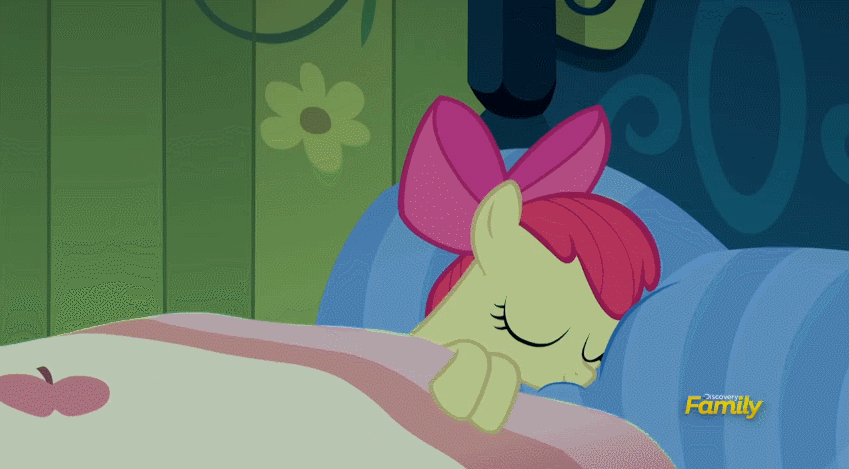 Size: 849x469 | Tagged: safe, screencap, character:apple bloom, episode:bloom and gloom, g4, my little pony: friendship is magic, adorable face, adorabloom, animated, bed, cuddly, cute, cute face, cuteness overload, cutest pony alive, cutest pony ever, dawwww, hnnng, snuggling, weapons-grade cute, yawn