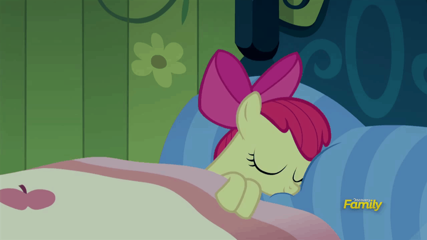 Size: 853x480 | Tagged: safe, screencap, character:apple bloom, episode:bloom and gloom, g4, my little pony: friendship is magic, adorable face, adorabloom, animated, bed, cuddly, cute, cute face, cuteness overload, cutest pony alive, cutest pony ever, dawwww, diabetes, hnnng, snuggling, weapons-grade cute, yawn