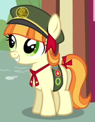 Size: 195x250 | Tagged: safe, screencap, character:tag-a-long, character:thin mint, episode:just for sidekicks, g4, my little pony: friendship is magic, cropped, cute, filly guides, grin, smiling, solo, tag-a-long, thin mint