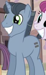 Size: 394x649 | Tagged: safe, screencap, character:log jam, species:pony, species:unicorn, episode:the cutie map, g4, my little pony: friendship is magic, background pony, equal cutie mark, male, solo focus, stallion