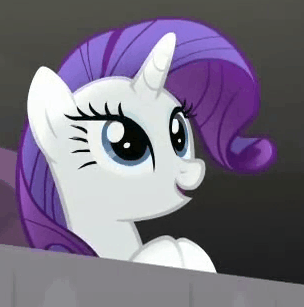 Size: 304x307 | Tagged: safe, screencap, character:rarity, species:pony, species:unicorn, episode:bloom and gloom, g4, my little pony: friendship is magic, animated, blinking, cute, female, mare, open mouth, raribetes, solo