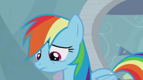 Size: 500x281 | Tagged: safe, screencap, character:rainbow dash, episode:tanks for the memories, g4, my little pony: friendship is magic, animated, discovery family, discovery family logo, evil grin, faec, rainbow grinch, rubbing hooves, smiling, solo, the grinch