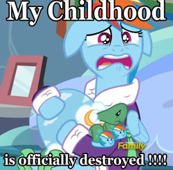 Size: 1093x1077 | Tagged: safe, screencap, character:rainbow dash, character:tank, episode:tanks for the memories, g4, my little pony: friendship is magic, clothing, crying, dashie slippers, depression dash, meme, open mouth, reaction image, sad, tank slippers