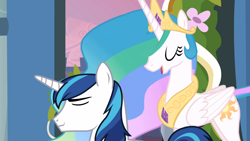 Size: 1366x768 | Tagged: safe, screencap, character:princess celestia, character:shining armor, episode:a canterlot wedding, g4, my little pony: friendship is magic