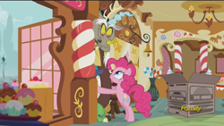 Size: 1920x1080 | Tagged: safe, screencap, character:discord, character:pinkie pie, episode:make new friends but keep discord, g4, my little pony: friendship is magic, annoyed, discord is not amused, hape, hug, i need an adult, out of context, she wants the d, unamused