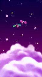 Size: 640x1159 | Tagged: safe, screencap, character:heart bright, character:star flight, episode:two for the sky, g3, cloud, cloudy, g3 panorama, panorama, space, stars, vertical panorama, wings