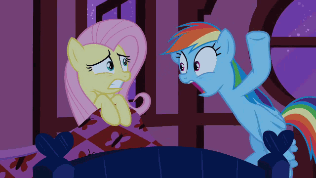 Size: 640x360 | Tagged: safe, screencap, character:discord, character:fine line, character:fluttershy, character:perfect pace, character:rainbow dash, character:rarity, episode:make new friends but keep discord, episode:the super speedy cider squeezy 6000, g4, my little pony: friendship is magic, animated, annoyed, assisted exposure, blushing, clothing theft, covering, embarrassed, fluttershy sleeps naked, frown, glare, grin, gritted teeth, humiliation, naked rarity, nervous, smiling, we don't normally wear clothes, wide eyes