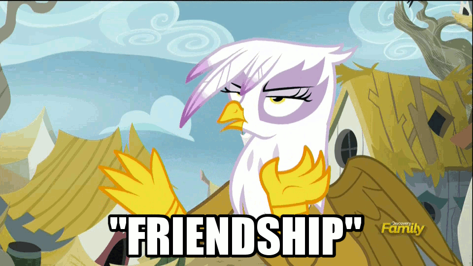 Size: 960x540 | Tagged: safe, screencap, character:gilda, species:griffon, episode:the lost treasure of griffonstone, g4, my little pony: friendship is magic, alien, ancient aliens, animated, giorgio a. tsoukalos, image macro, jazz hands, meme