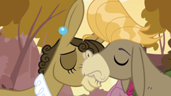 Size: 1152x648 | Tagged: safe, screencap, character:cranky doodle donkey, character:matilda, species:donkey, ship:crankilda, episode:a friend in deed, g4, my little pony: friendship is magic, female, male, shipping, straight