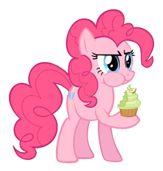 Size: 524x550 | Tagged: safe, screencap, character:pinkie pie, chewing, cupcake, simple background, solo, transparent background, vector