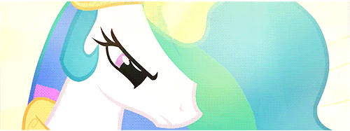 Size: 500x187 | Tagged: safe, screencap, character:princess celestia, episode:a canterlot wedding, g4, my little pony: friendship is magic, animated, bust, glare, glowing horn, solo