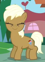 Size: 515x708 | Tagged: safe, screencap, character:lickety split (g4), species:earth pony, species:pony, episode:secret of my excess, g4, my little pony: friendship is magic, animation error, colt, eyelashes, eyes closed, male, smiling, solo