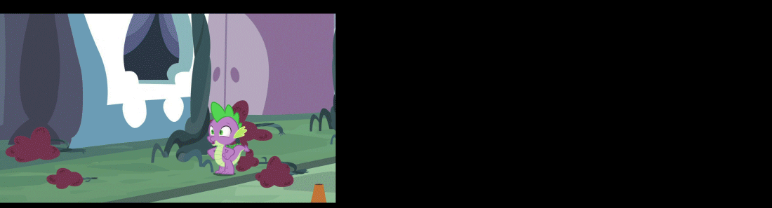 Size: 1100x297 | Tagged: safe, screencap, character:constructicorn, character:spike, episode:princess spike, g4, my little pony: friendship is magic, animated, bored, construction, construction pony, dragonsneeze, jackhammer, stabilized